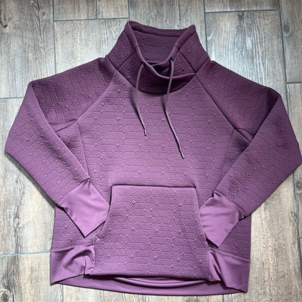 Athleta Jacquard‎ Elevation Pullover Sweatshirt Women's Large Eggplant Purple